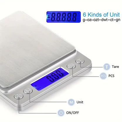 Accuweight Digital Kitchen Scale Stainless Steel Food Scale with LCD Display for Precise Weighing of Cooking Ingredients Diet