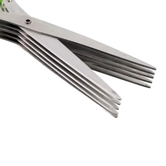 Versatile Stainless Steel Kitchen Scissors - 3/5 Layer Pepper, Scallion, and Laver Cutter Tool